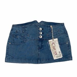 NWT C’est Toi Micro Mini Jean Skirt High Waisted S